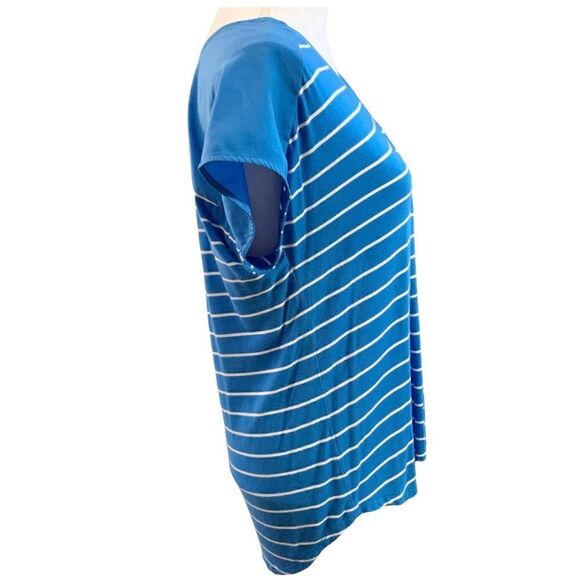 WOMEN’S Adrienne Vittadini blue/white stripe top - Picture 4 of 8
